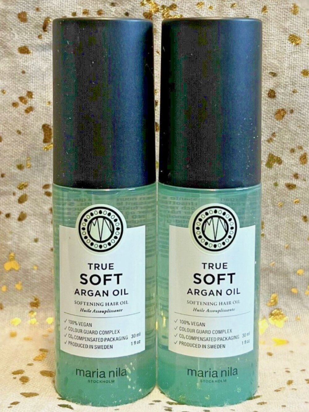 2x~Maria Nila~True Soft~Argan Oil~Softening~30ml / 1 fl oz each~Travel Size~NWOB
